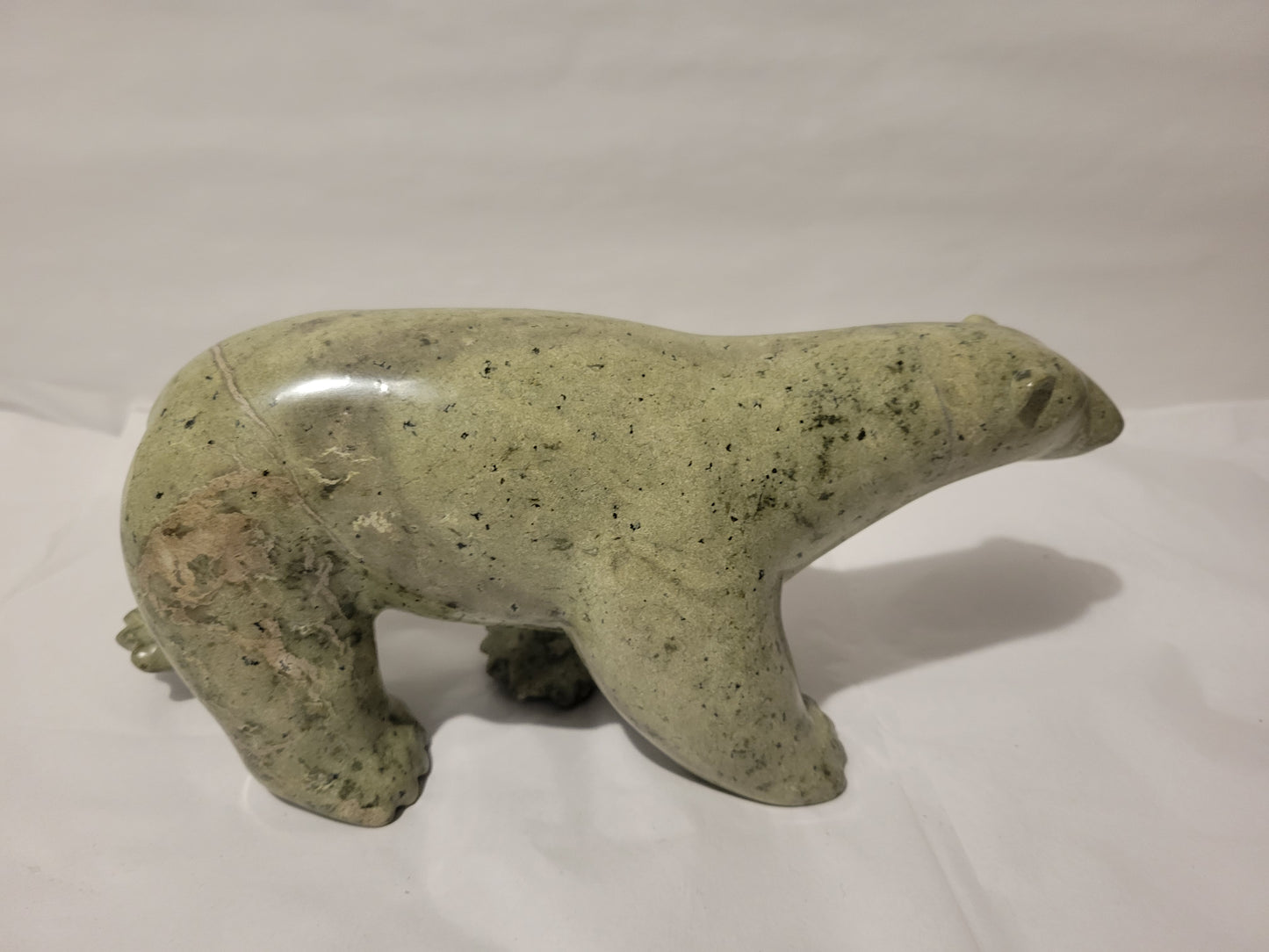Soapstone Polar Bear. Signed