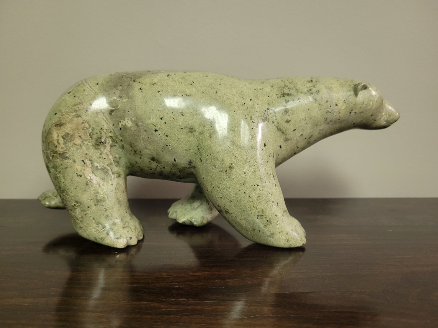 Soapstone Polar Bear. Signed