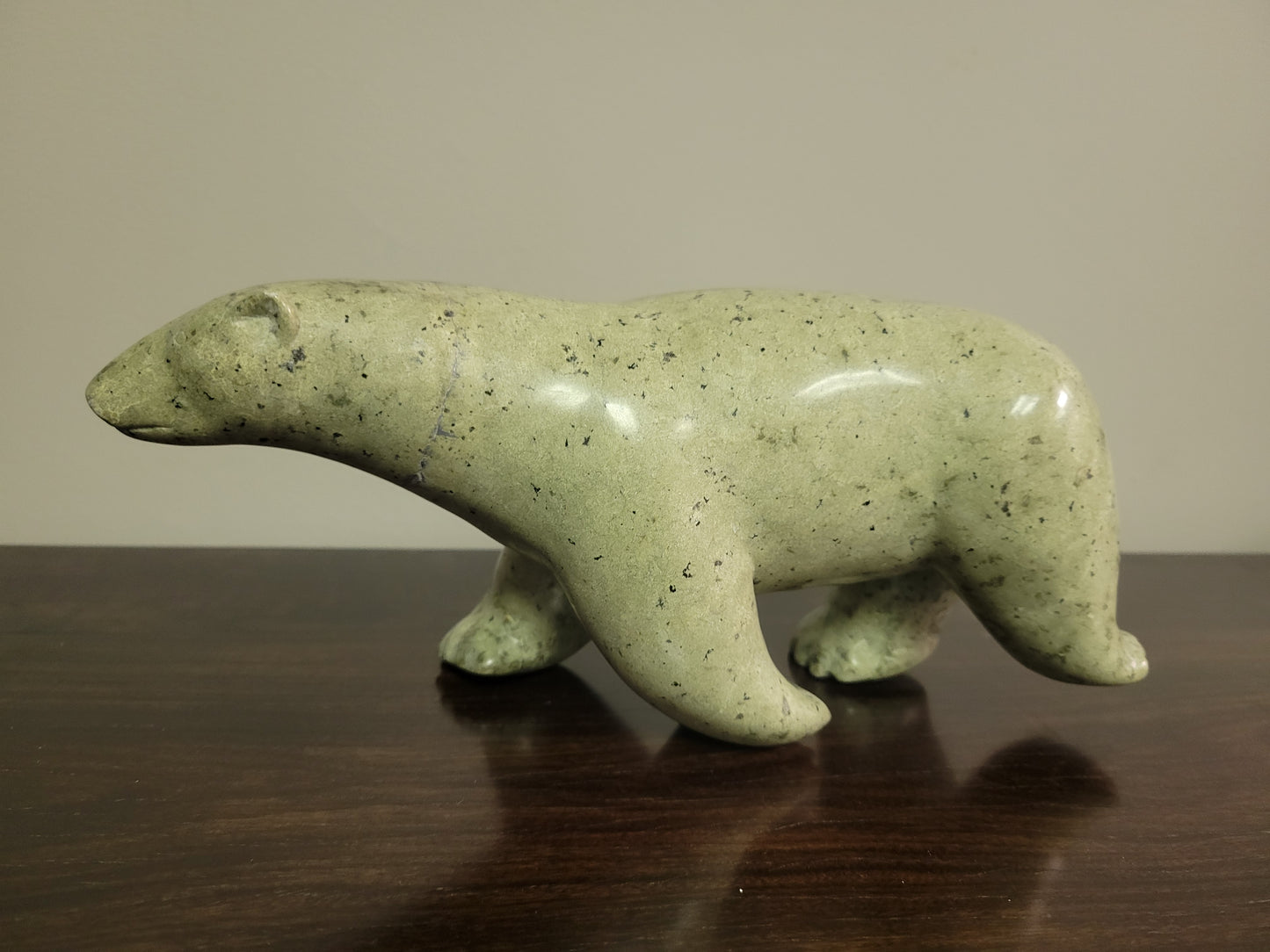 Soapstone Polar Bear. Signed