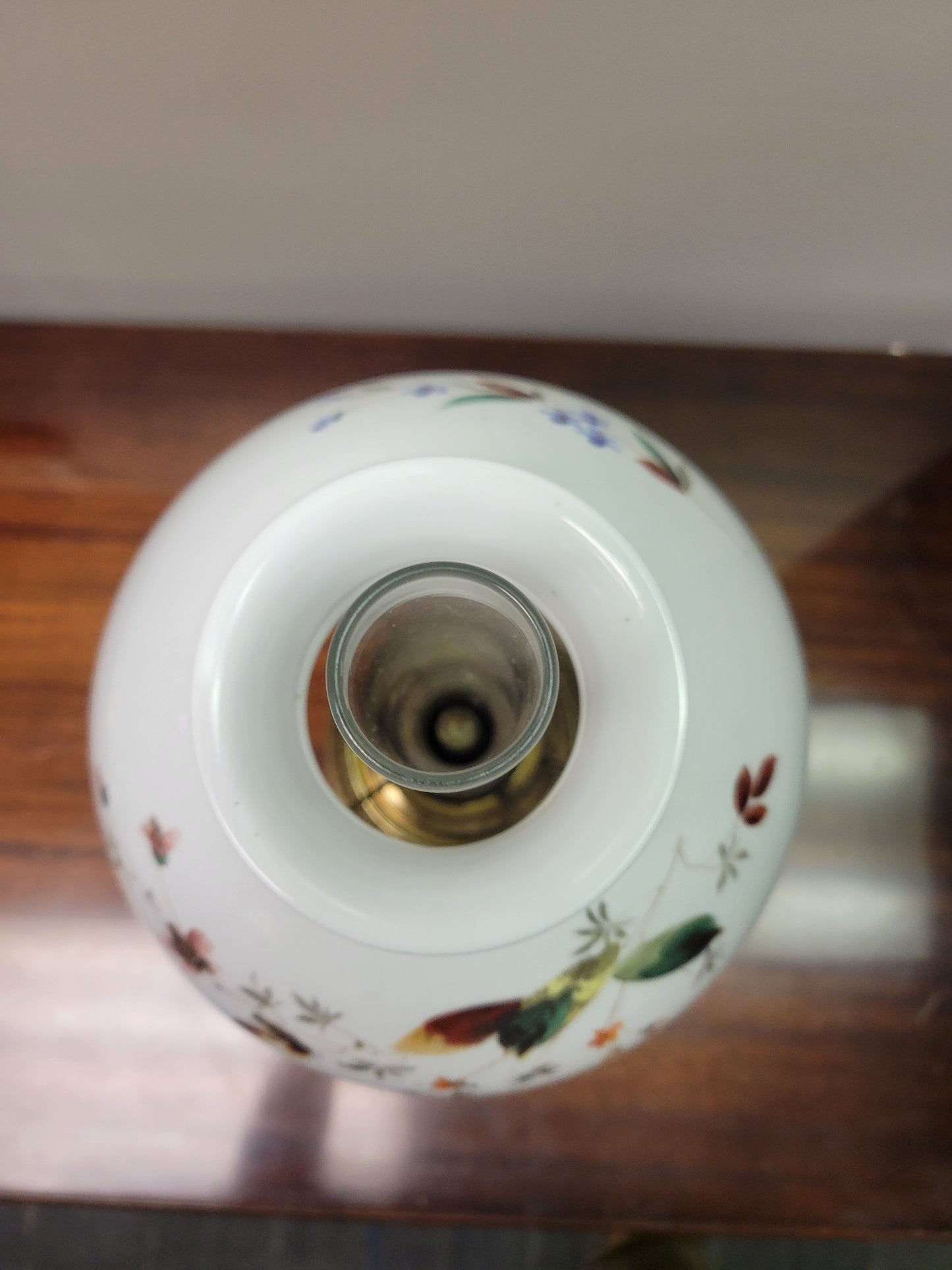 Antique Brass Bradley & Hubbard Porcelain Oil Lamp