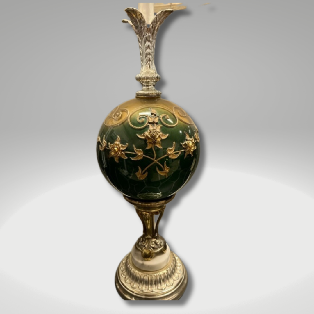 Antiques Ornate Glass Lamp