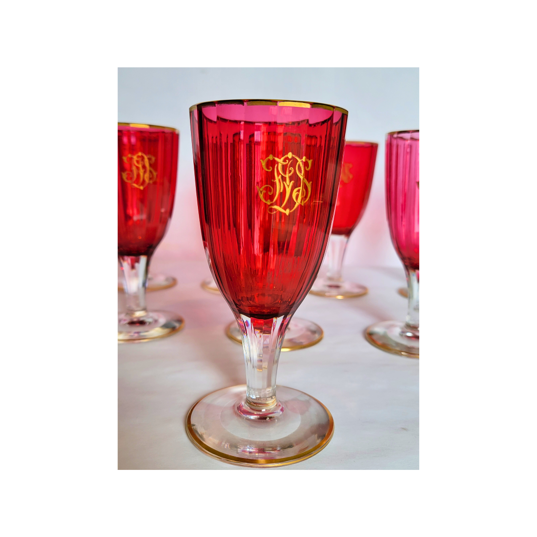 Vintage Crystal Cranberry Glass