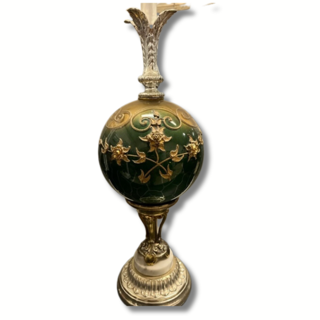 Antiques Ornate Glass Lamp