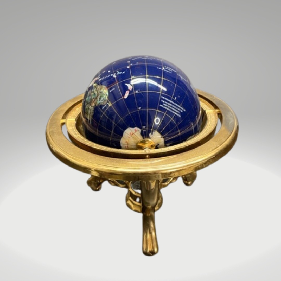 Precious Gemstone Desk Globe