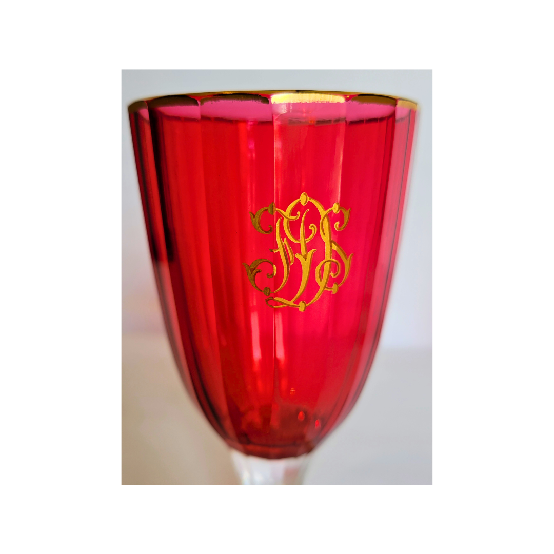 Vintage Crystal Cranberry Glass