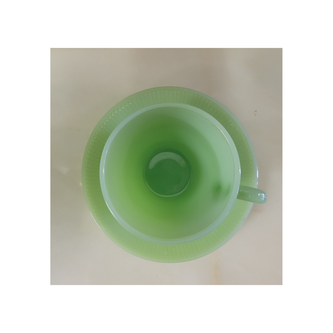 Vintage Fire-King Jadeite Cup and Saucer Set
