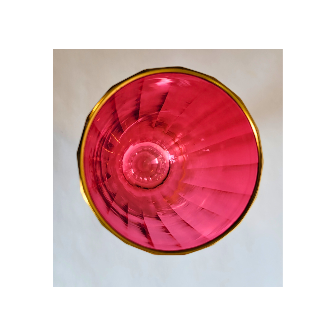 Vintage Crystal Cranberry Glass