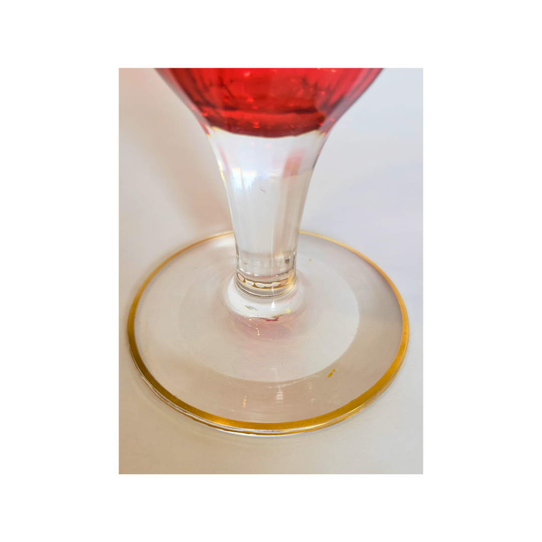 Vintage Crystal Cranberry Glass