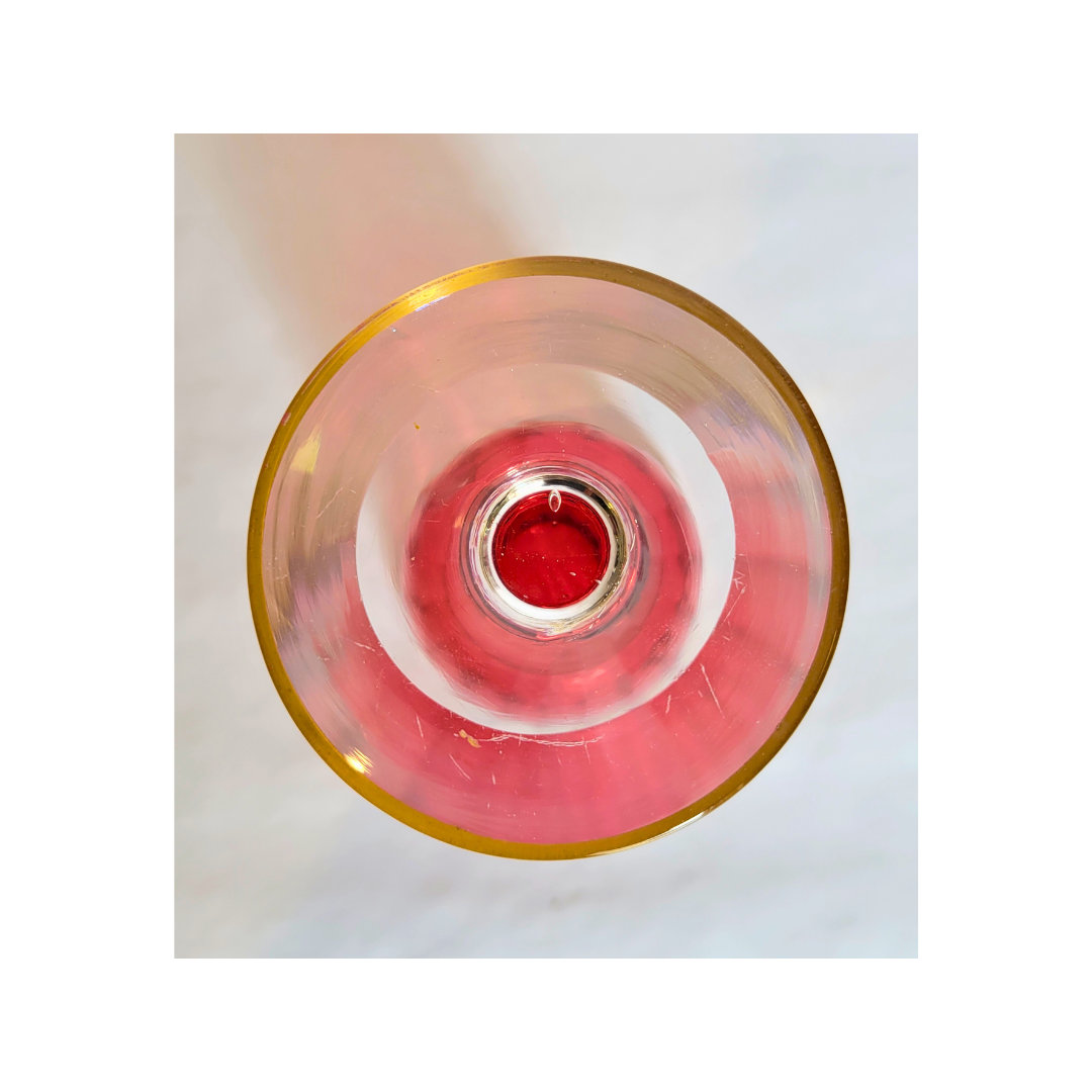 Vintage Crystal Cranberry Glass