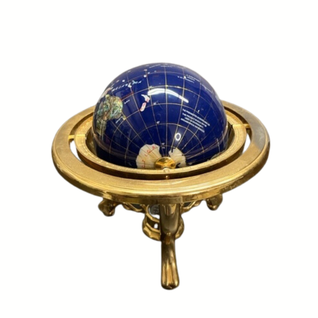 Precious Gemstone Desk Globe