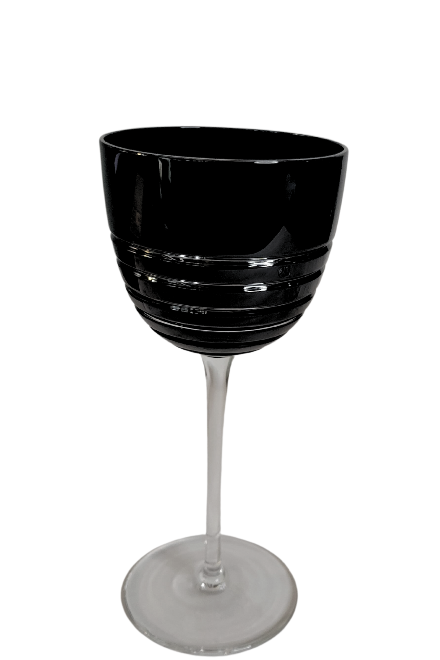 Pair of Black Crystal Wine Glass