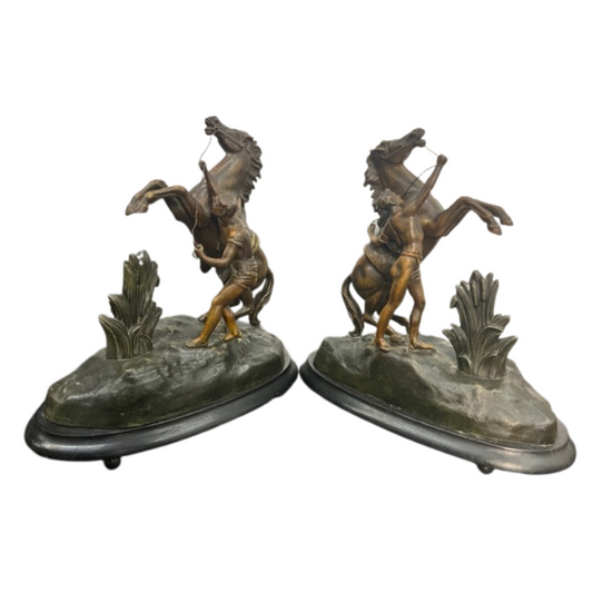 Antique French Spelter "Marley Statues"