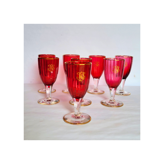 Vintage Crystal Cranberry Glass