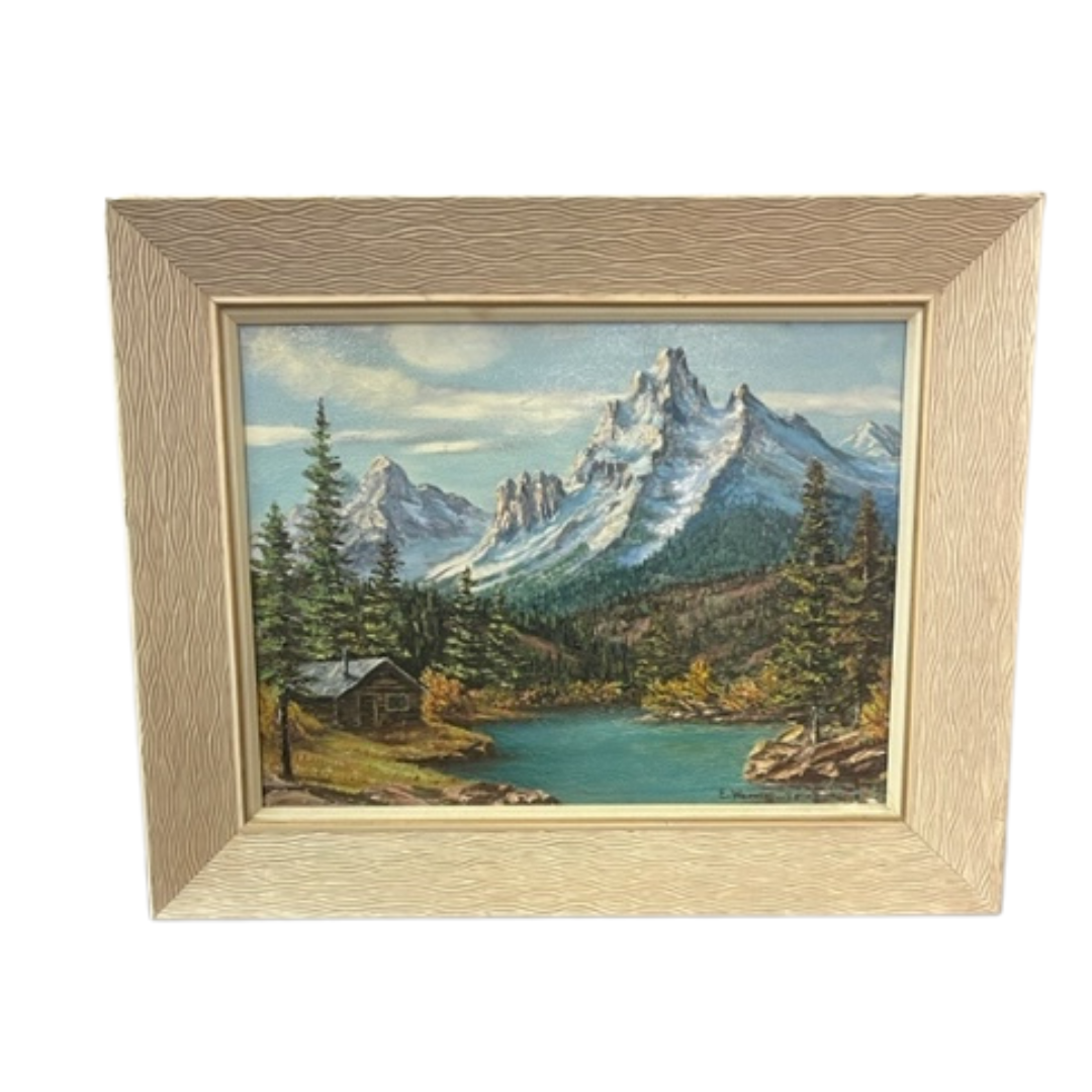 Vintage Mountain Peaks Painting