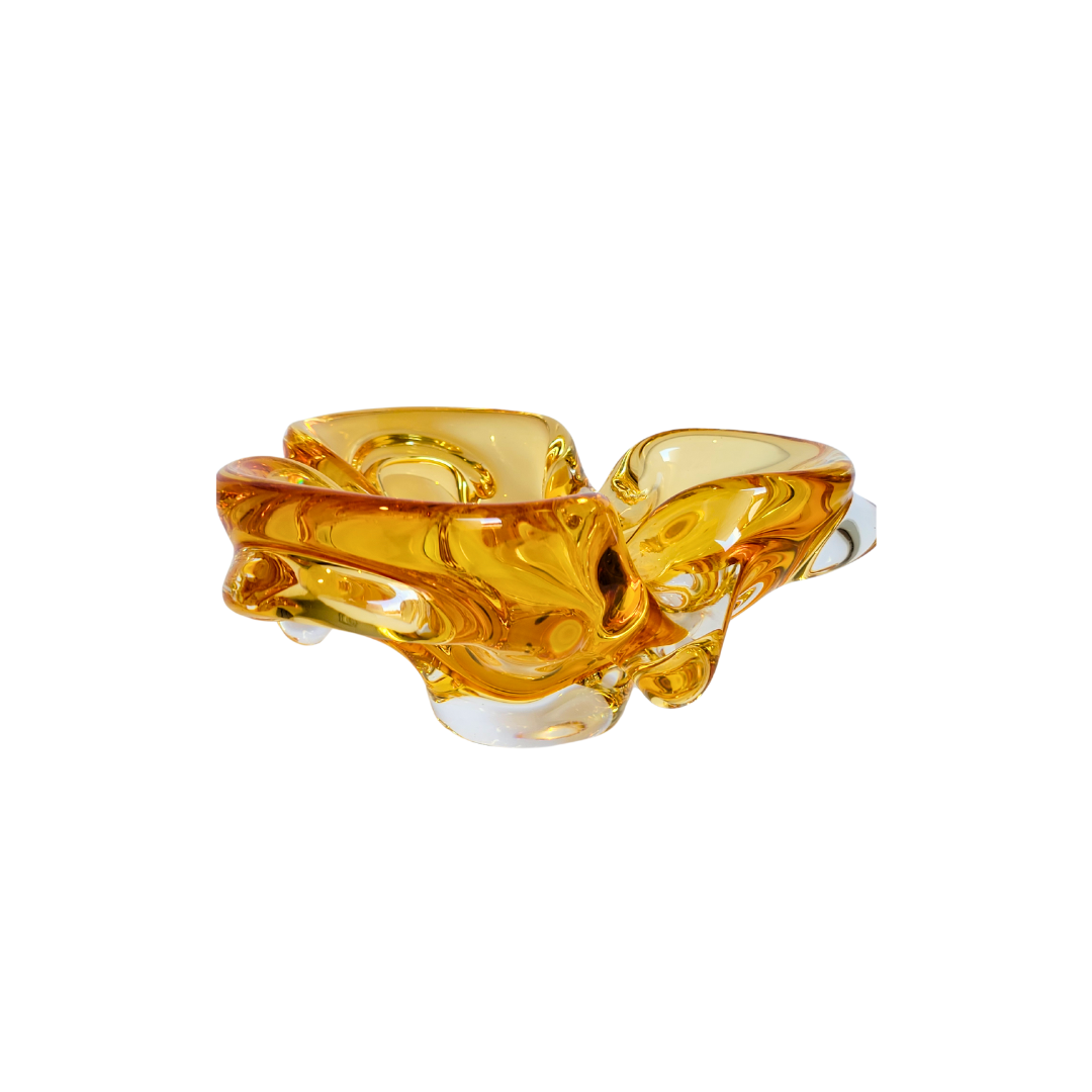 Chalet Glass Bowl - Amber