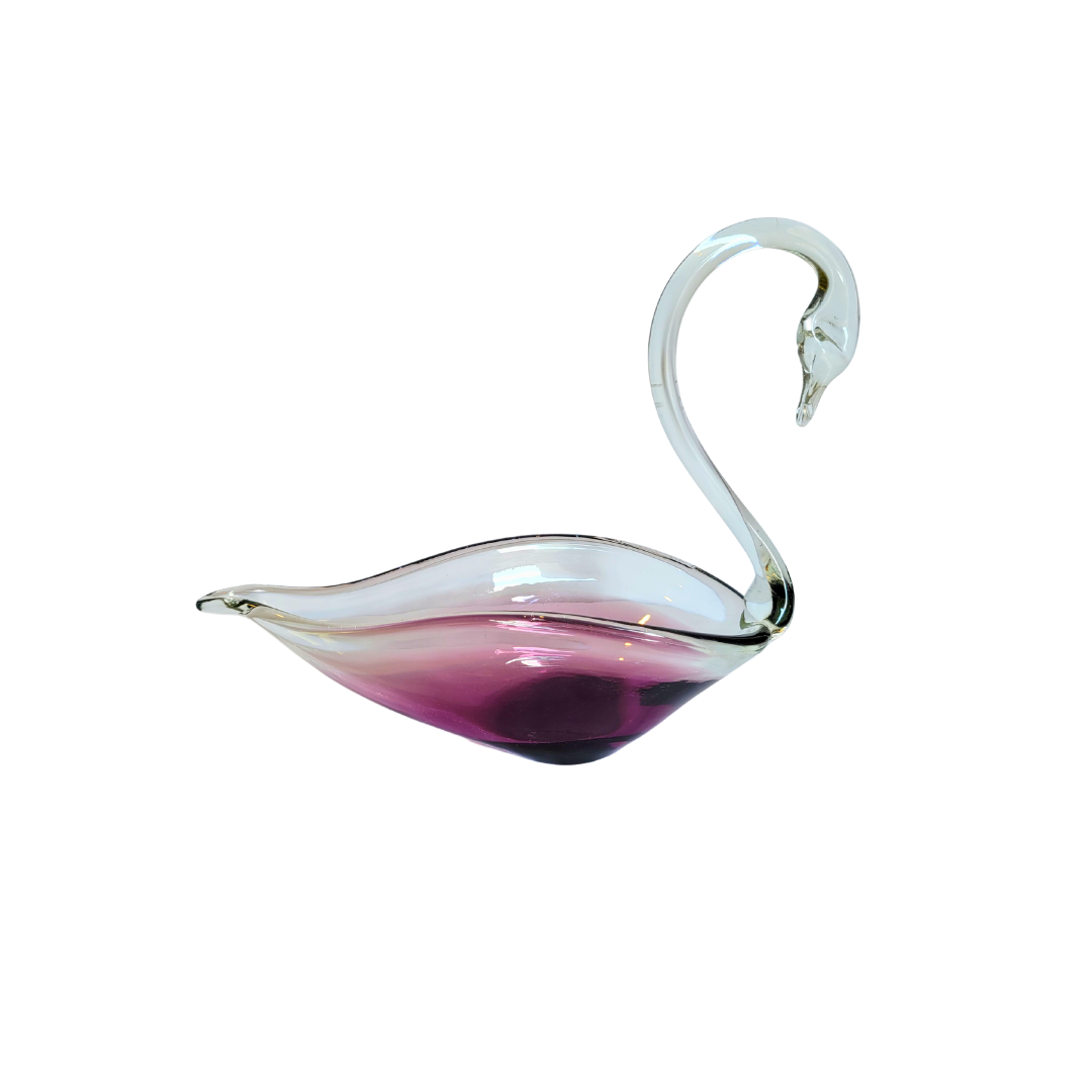 Hand-Blown Glass Swan