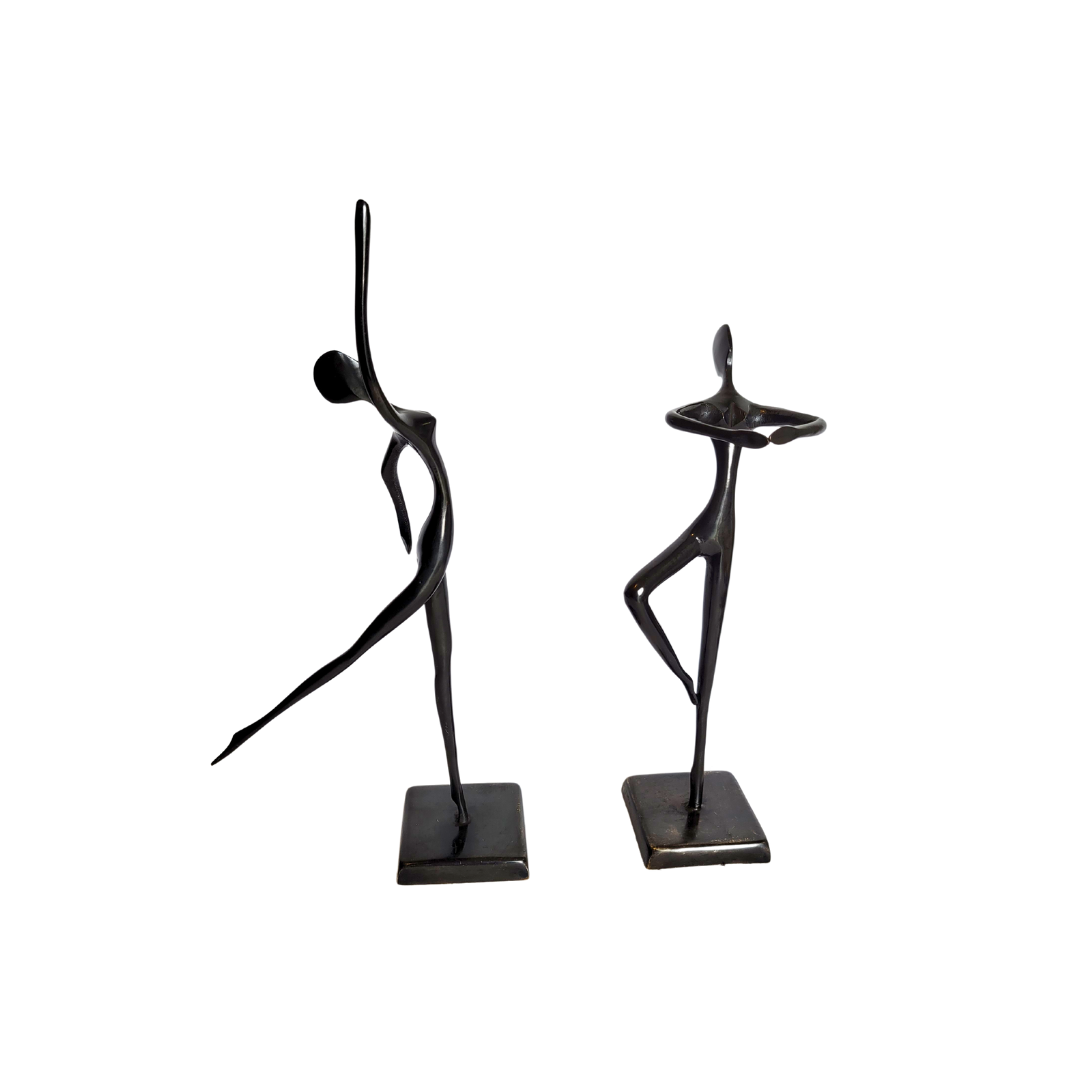 Metal Ballet Dancer Sculptures by Bodrul Khalique (Set of 2)