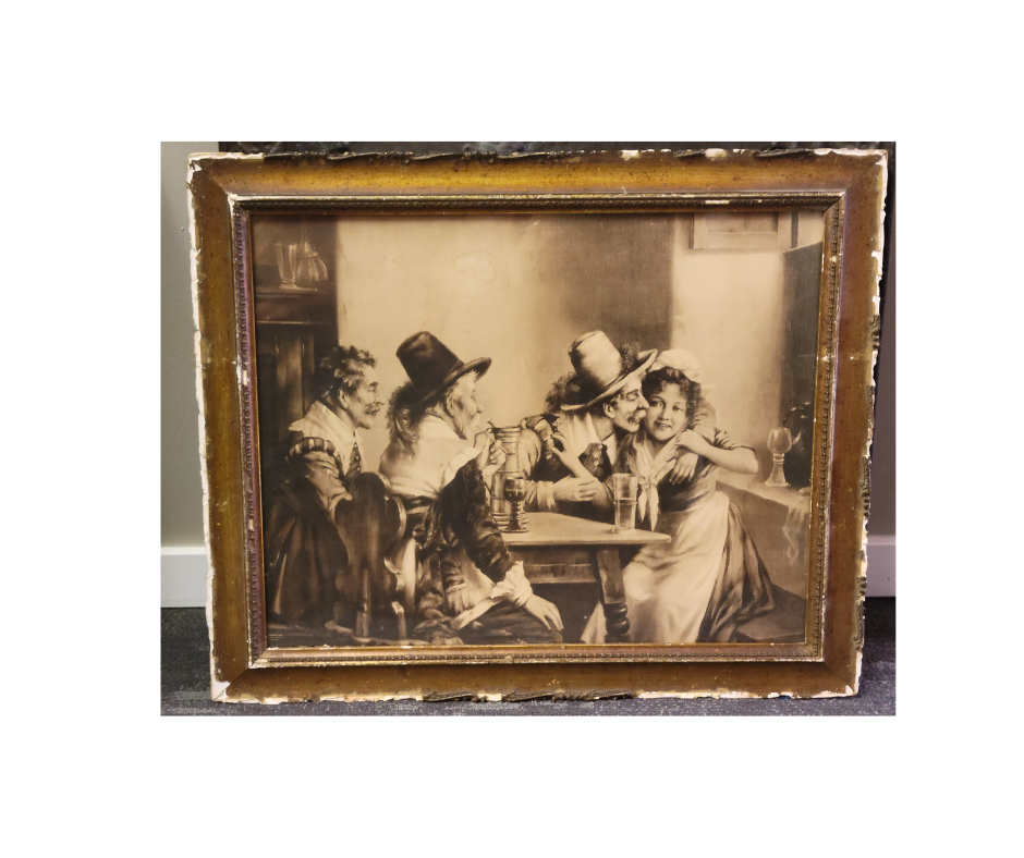 Antique Print - Bar Scene