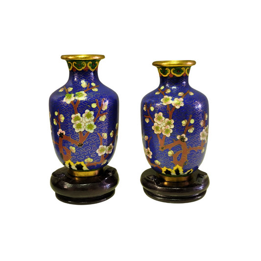 Pair of Chinese Cloisonne Vase 4.5"