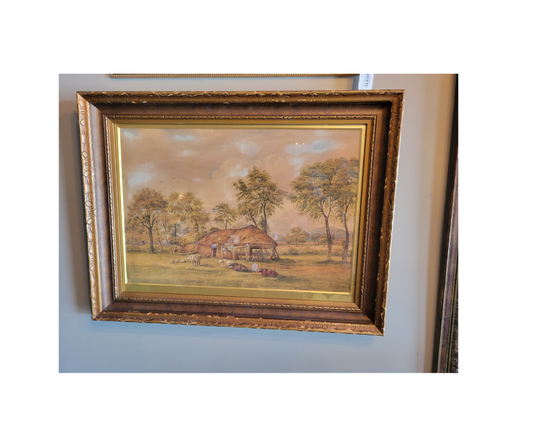 Antique British Art School Painting