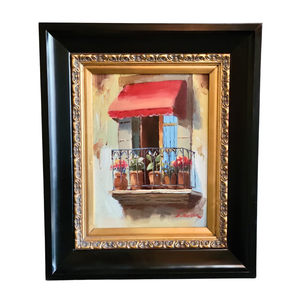 Charming Balcony Oil Painting