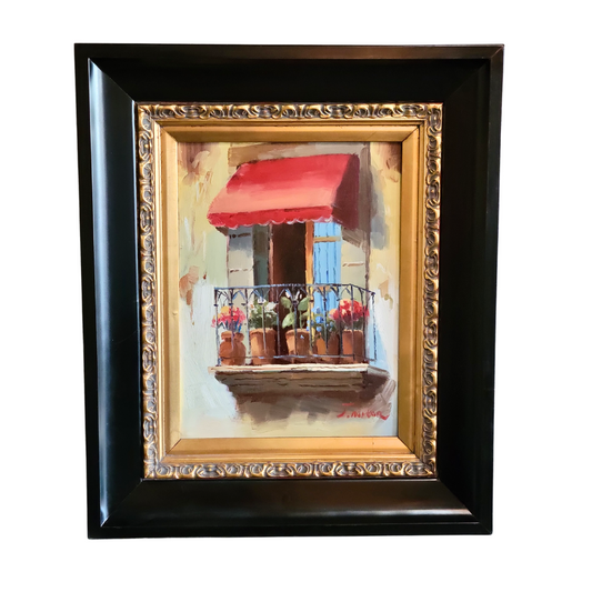 Charming Balcony Oil Painting