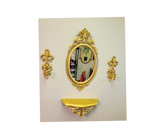 Vintage Arabesque Gold Mirror Set (4)