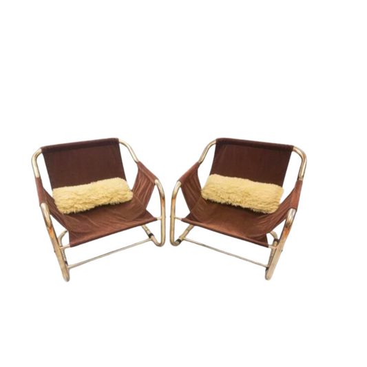 Pair of Vintage Tubular Sling Chair