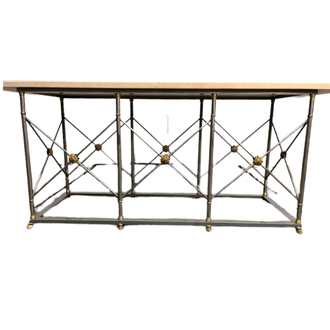 Neoclassical Style Marble Top Sideboard