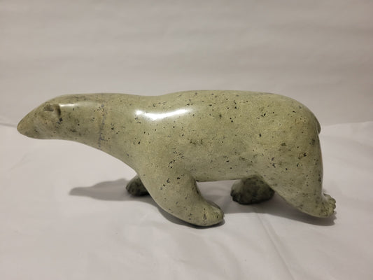 Soapstone Polar Bear. Signed