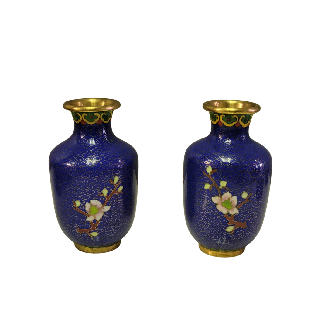 Pair of Chinese Cloisonne Vase 4.5"