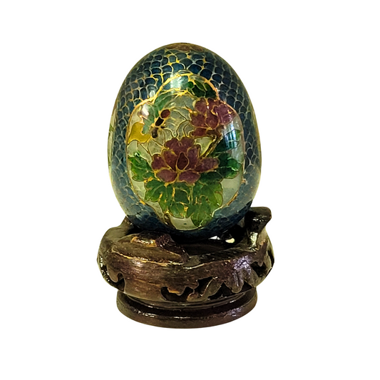 Cloisonné Enamel Egg with Floral Motifs