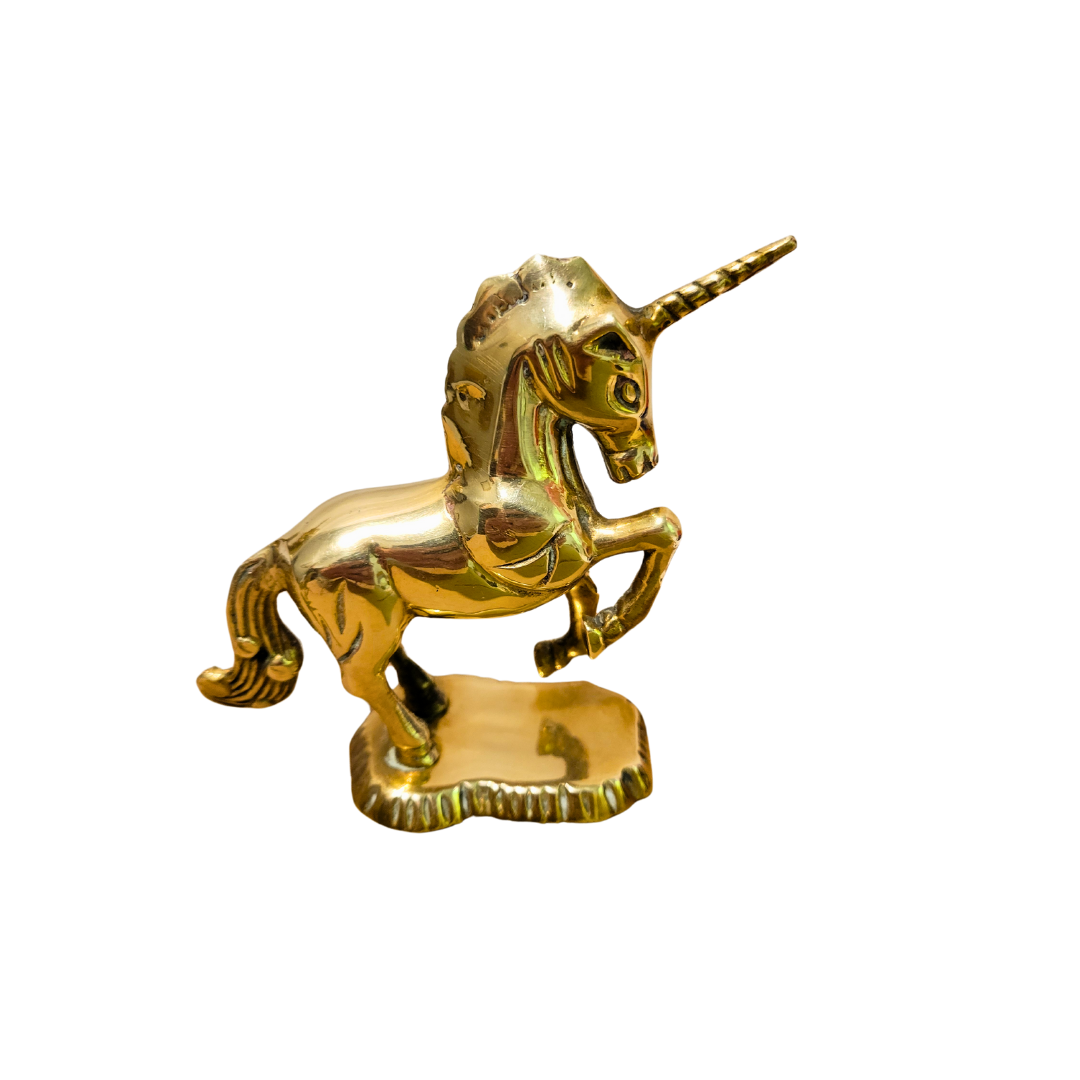 Set of Three Solid Brass Unicorn Figurine