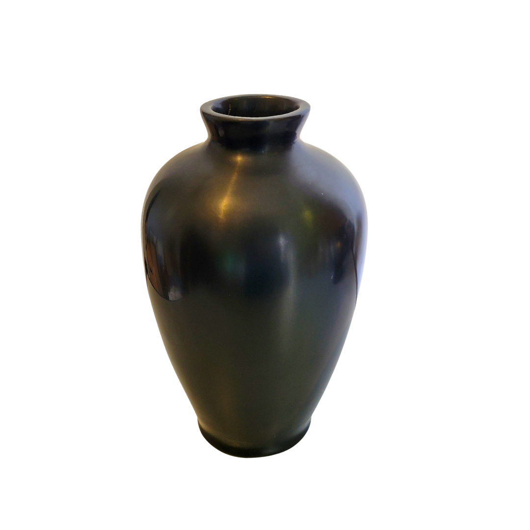 Black Lacquer MOP Inlay Vase