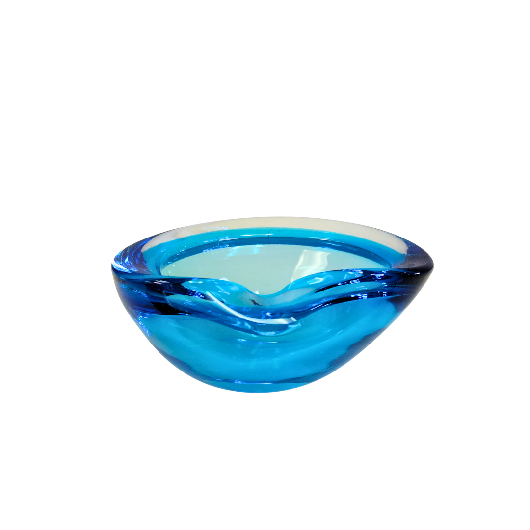 Handcrafted Blue Glass Bowl