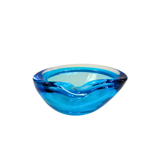 Handcrafted Blue Glass Bowl