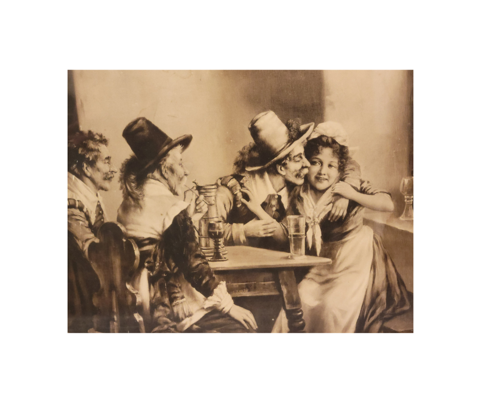 Antique Print - Bar Scene