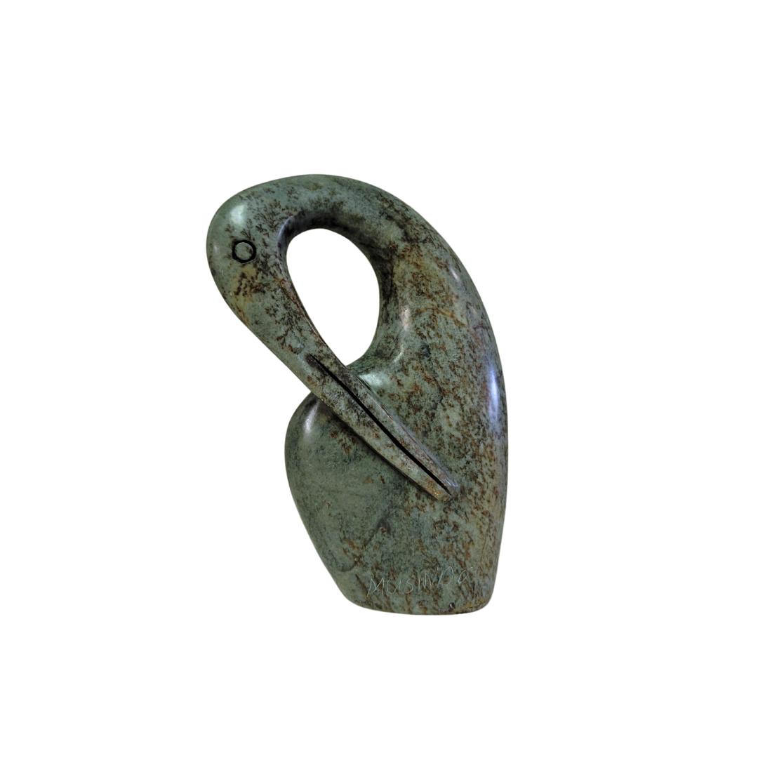 Inuit Crane Soapstone Carving