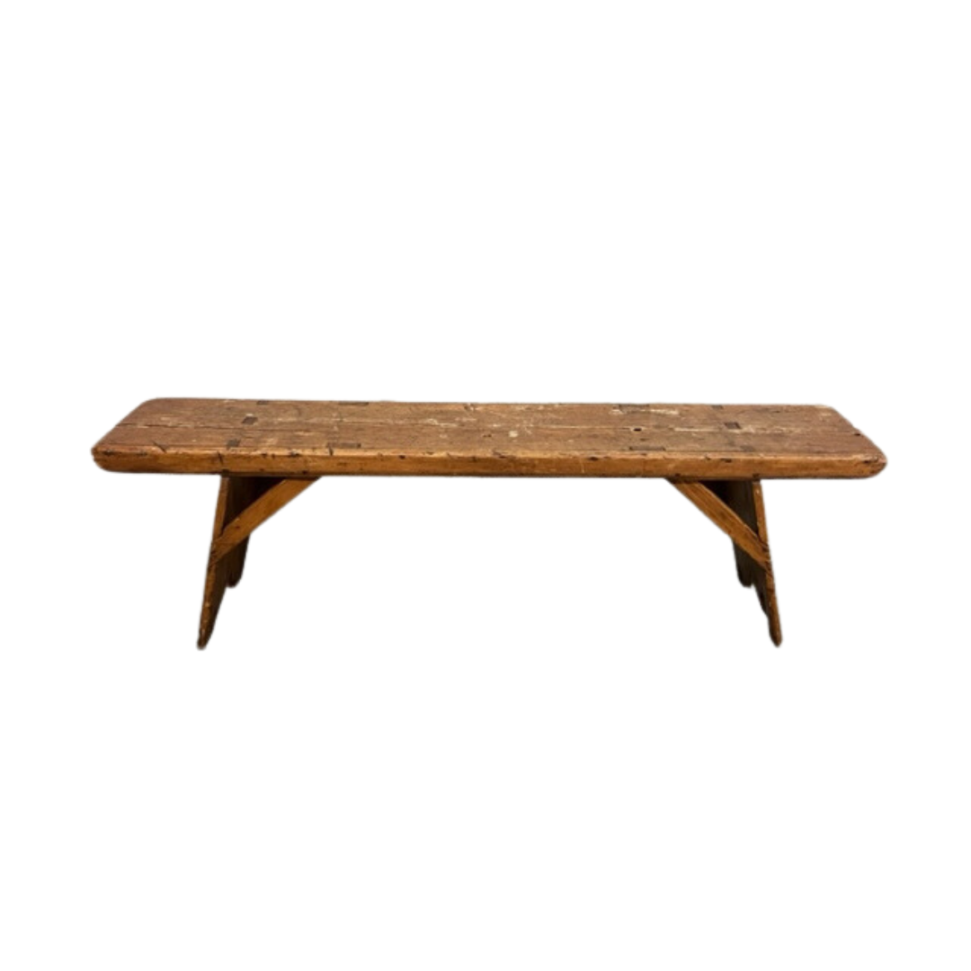 Antique Handmade Wooden Bench