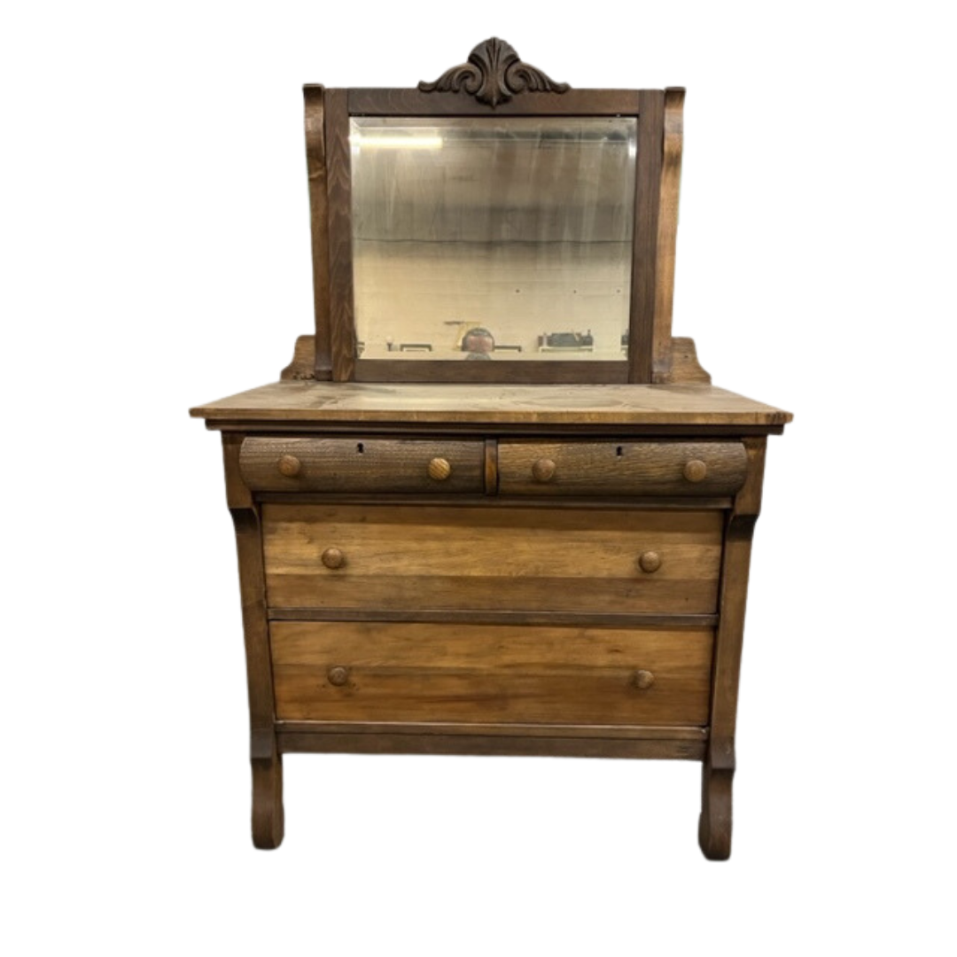 Solid Wood Vintage Dresser With Dovetail Joints