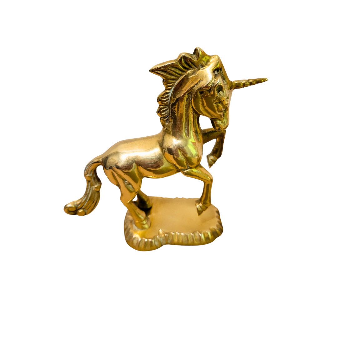 Set of Three Solid Brass Unicorn Figurine