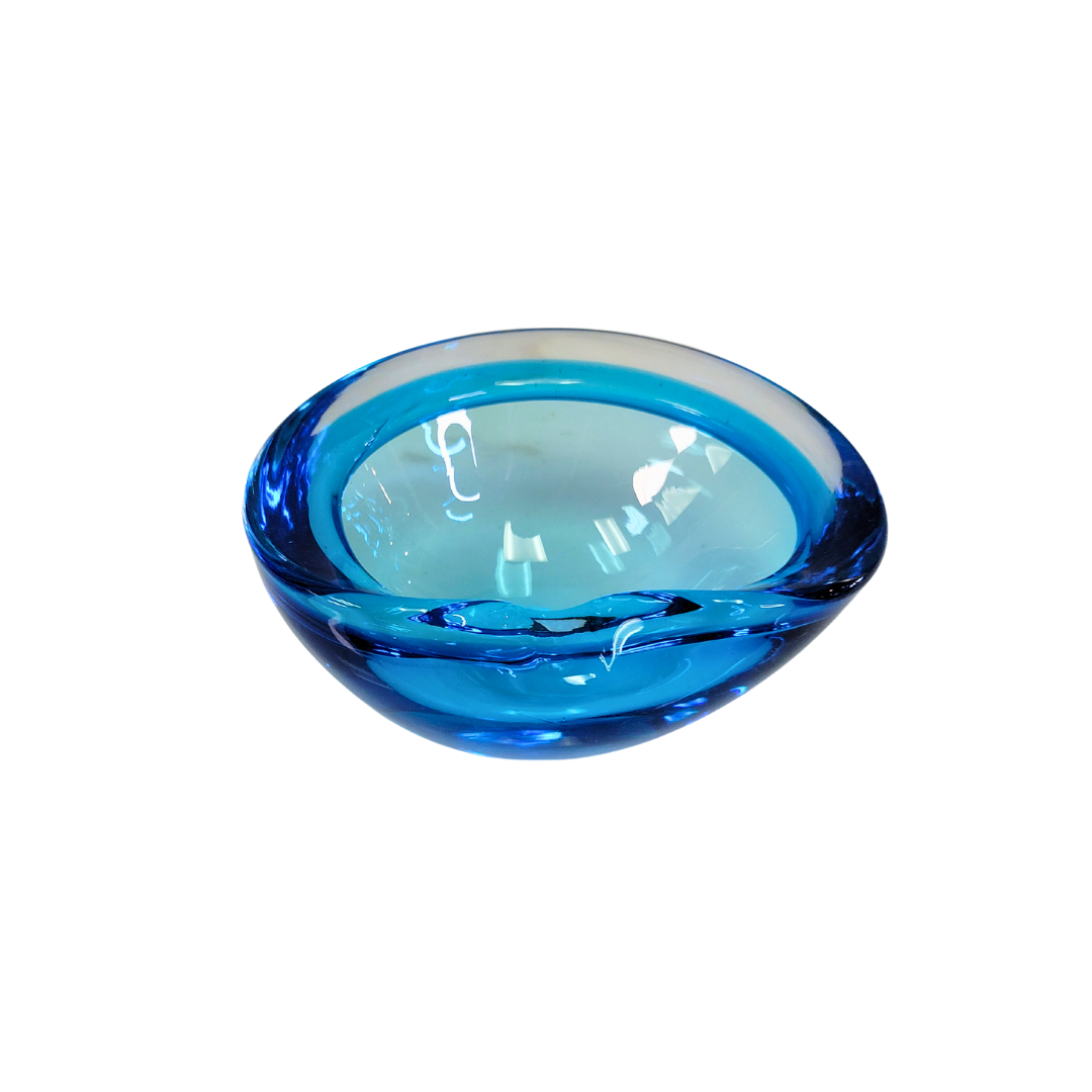 Handcrafted Blue Glass Bowl