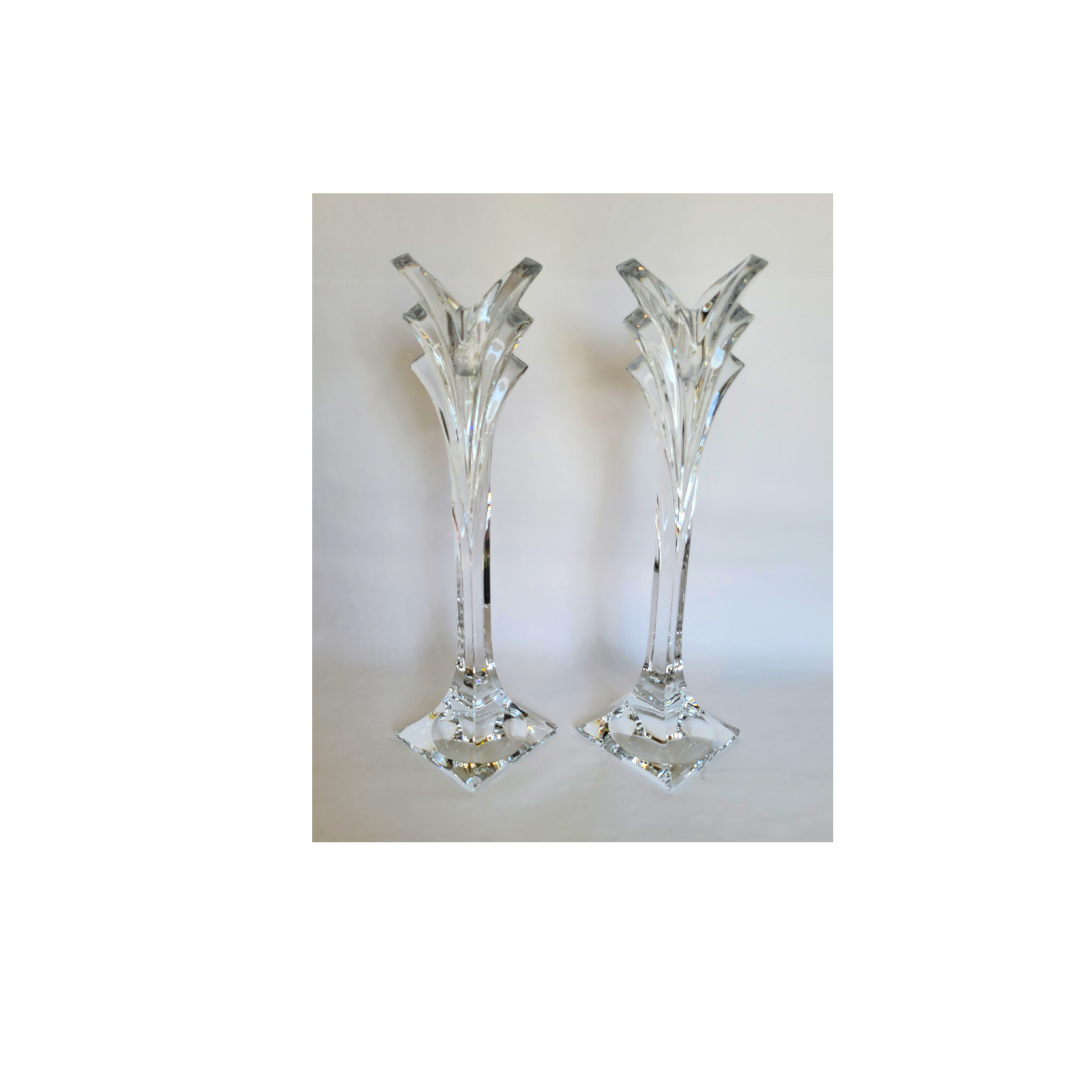 Pair of Elegant Crystal Candlestick