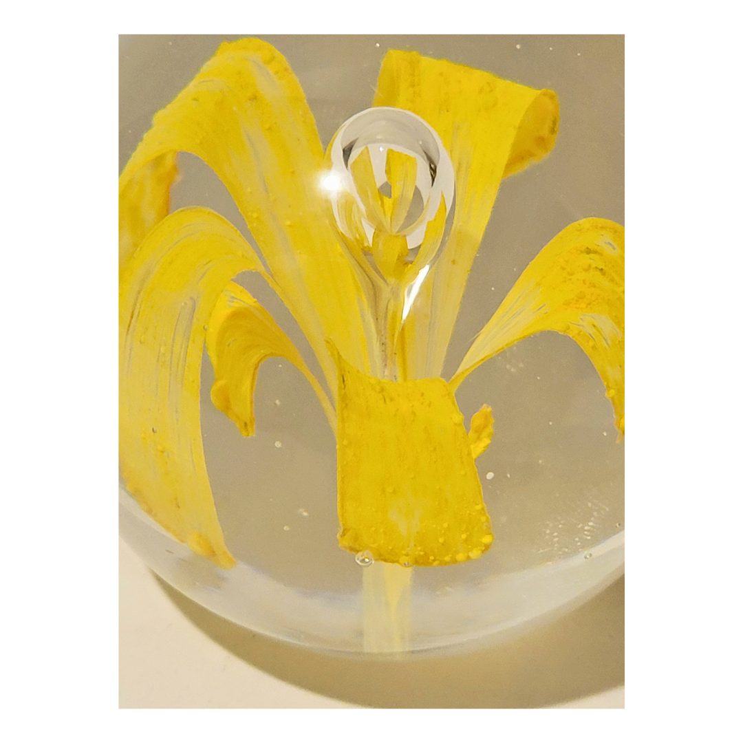 Glass Iris Paperweight