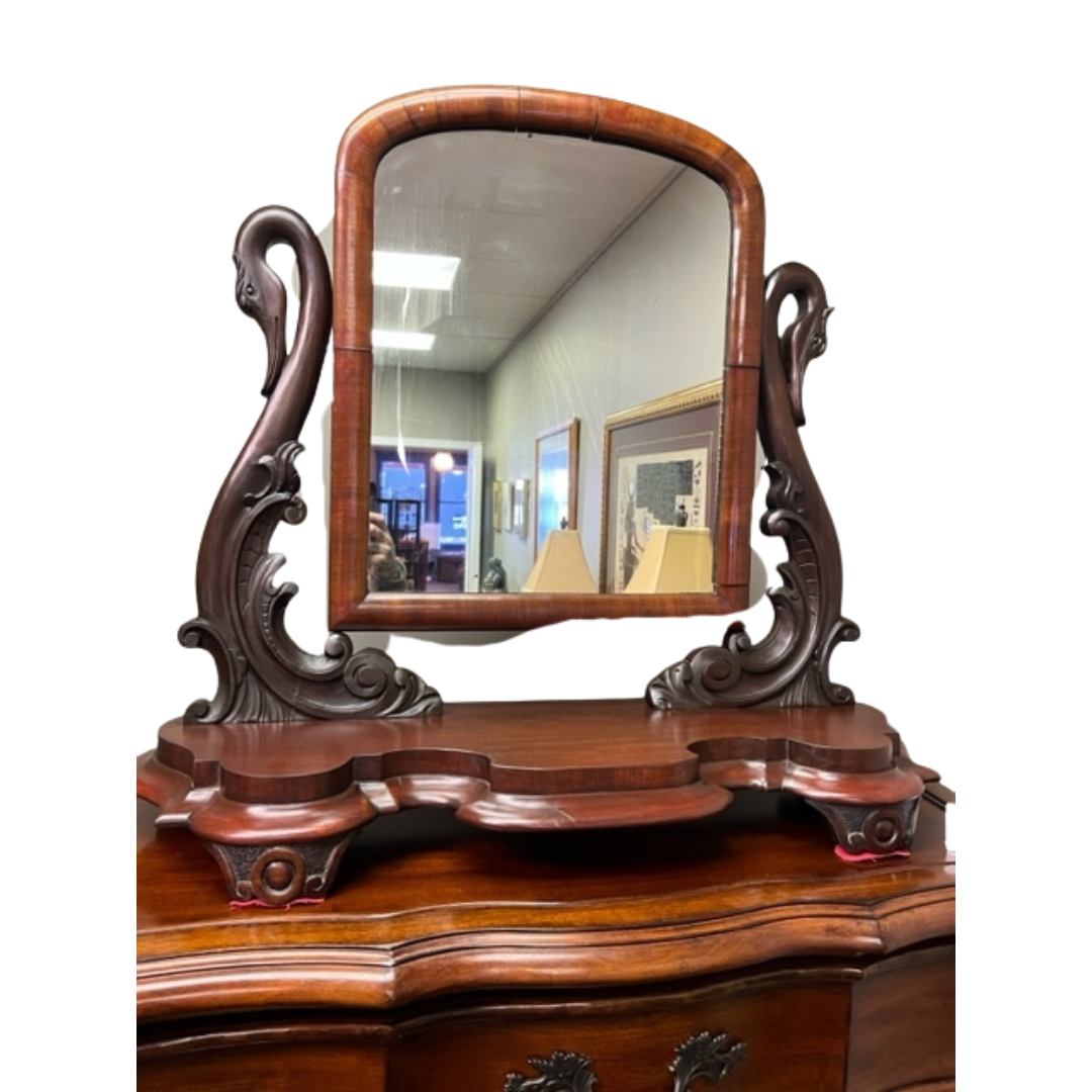 Antique Swan Carved Mirror