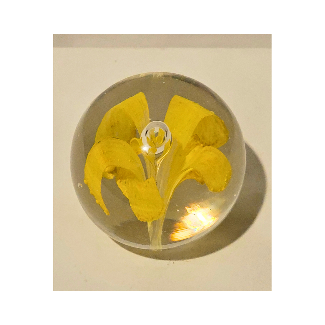 Glass Iris Paperweight