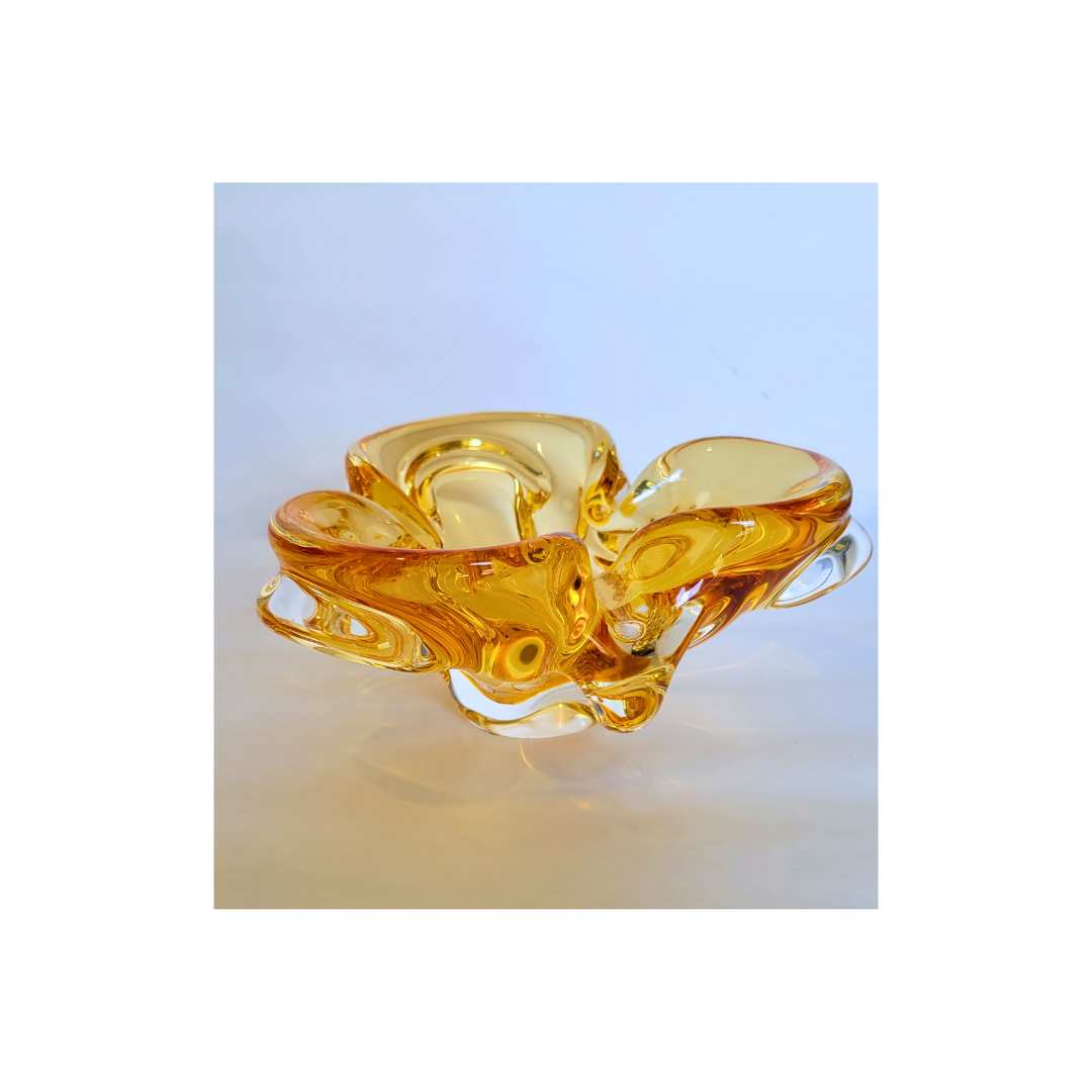 Chalet Glass Bowl - Amber