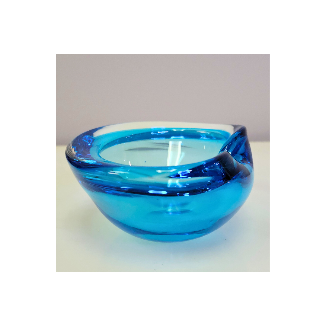 Handcrafted Blue Glass Bowl