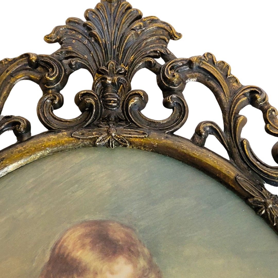 Metal Frame Oval Artwork