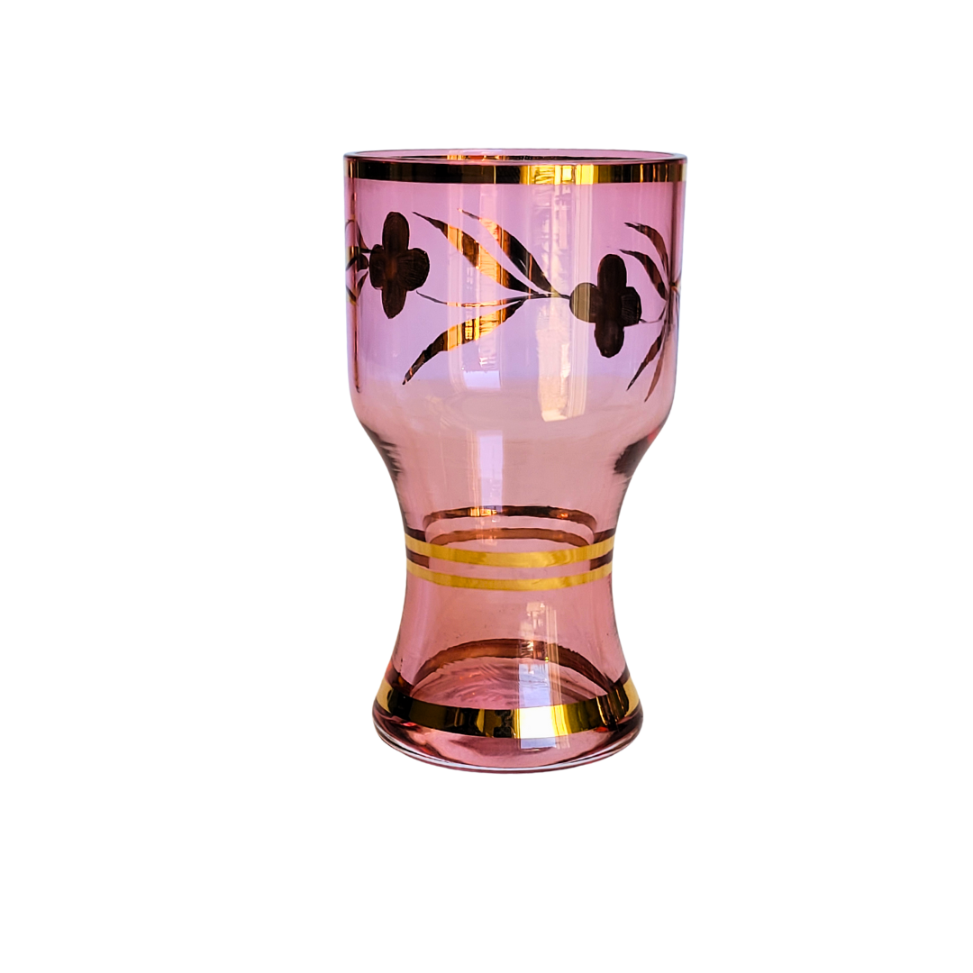 Pink Crystal Decanter and Glasses